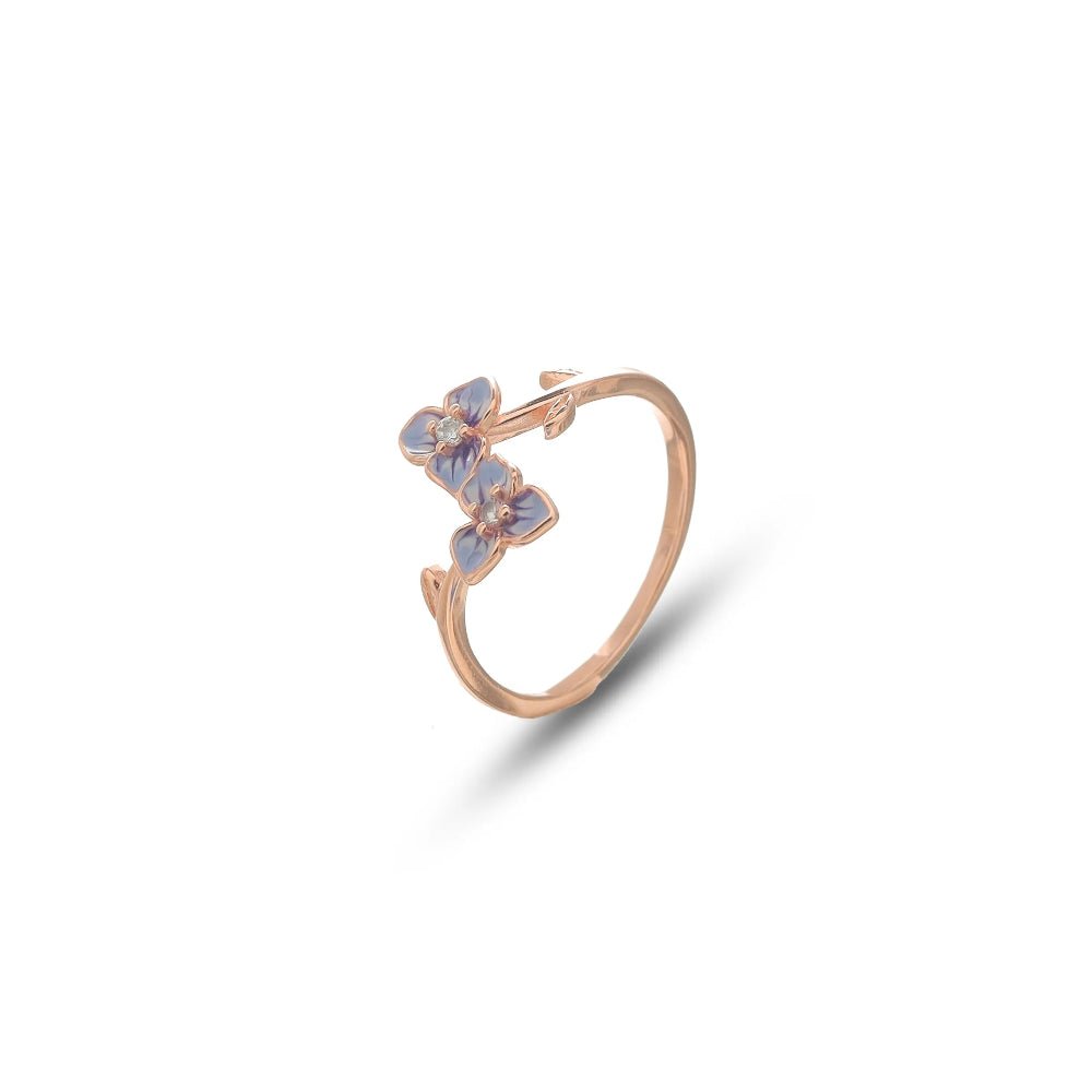 Rose Gold Twin Blossom Ring - tassyasilver.com