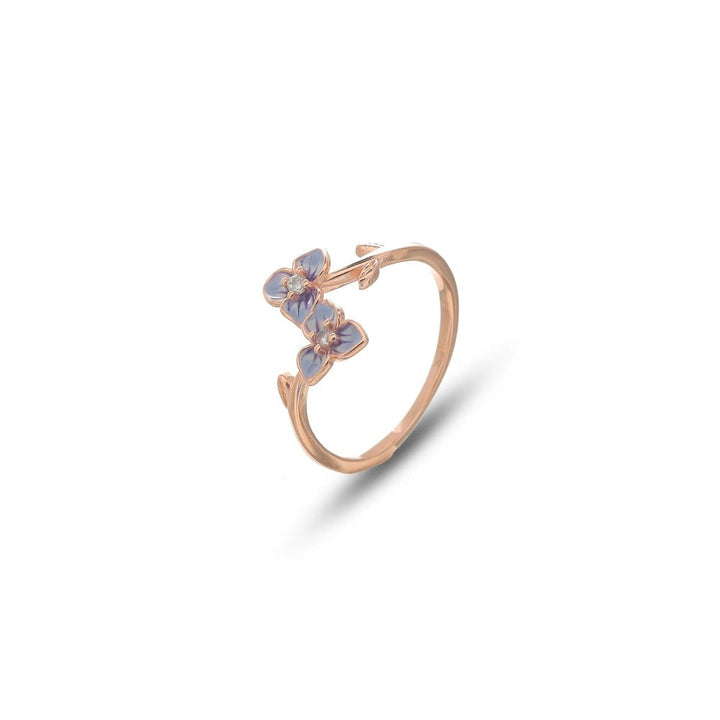Rose Gold Twin Blossom Ring - tassyasilver.com