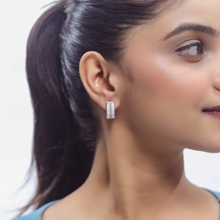 Rosé Ivory Luxe Hoops - tassyasilver.com