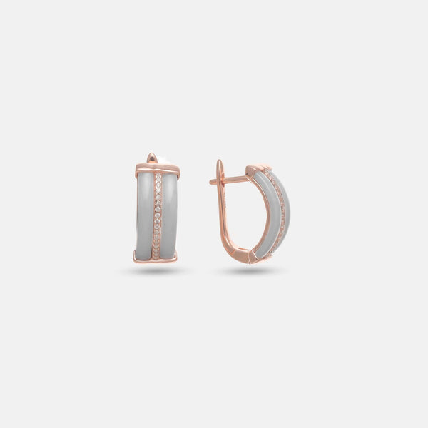 Rosé Ivory Luxe Hoops - tassyasilver.com