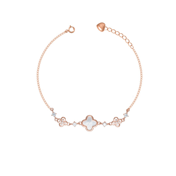 925 Silver Rose Petal Bloom Bracelet