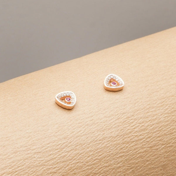 925 Silver Rosé Prism Studs