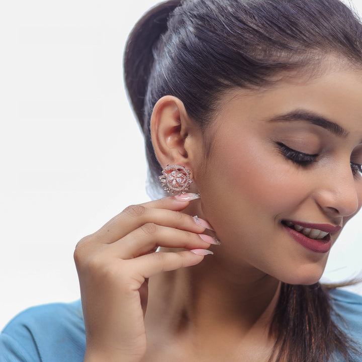 Rosé Radiance Burst Hoops - tassyasilver.com