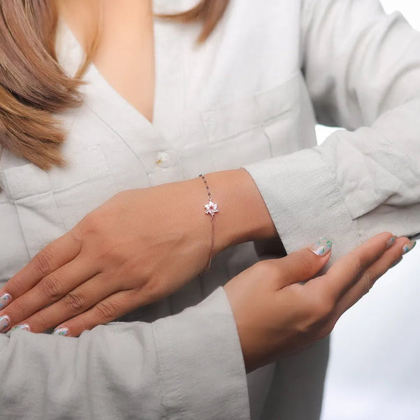 Rosé Snowspark Mangalsutra Bracelet - tassyasilver.com