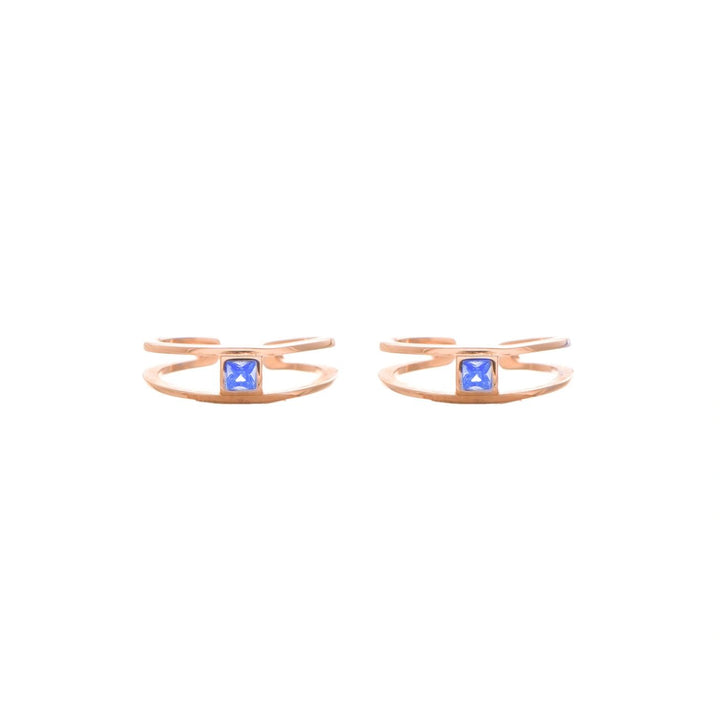 Rosegold Blue Mist Toe Rings - tassyasilver.com