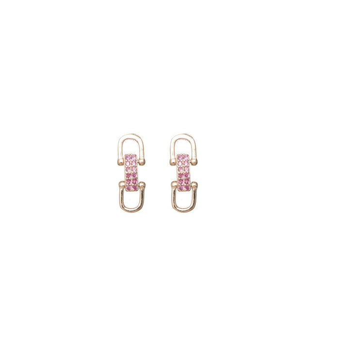 Rosegold Blush Link Stud Earrings - tassyasilver.com