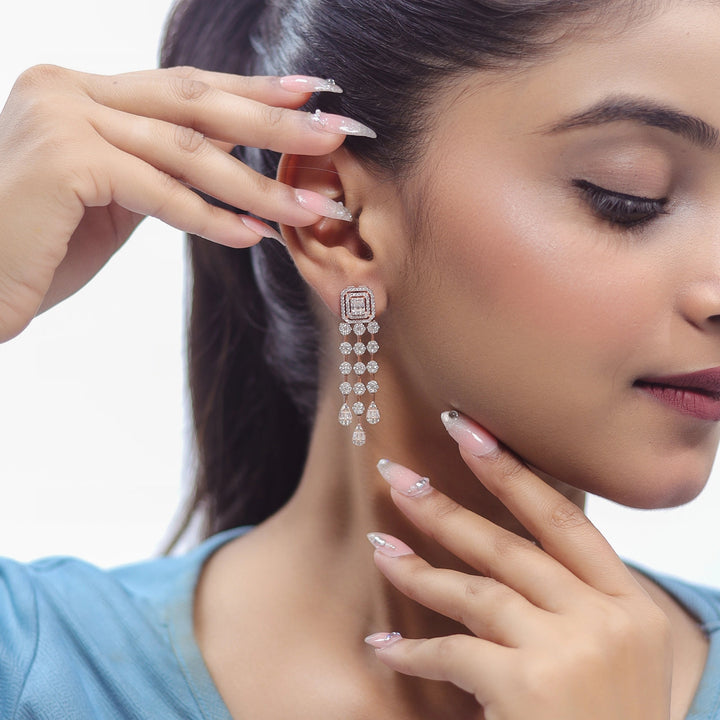 Rosegold Cascade Royale Earrings - tassyasilver.com