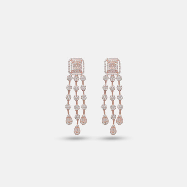 Rosegold Cascade Royale Earrings - tassyasilver.com