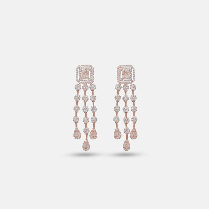 Rosegold Cascade Royale Earrings - tassyasilver.com