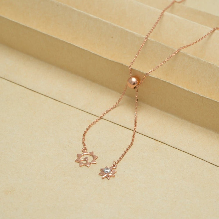 Rosegold Celestial Duo Chain Pendant - tassyasilver.com