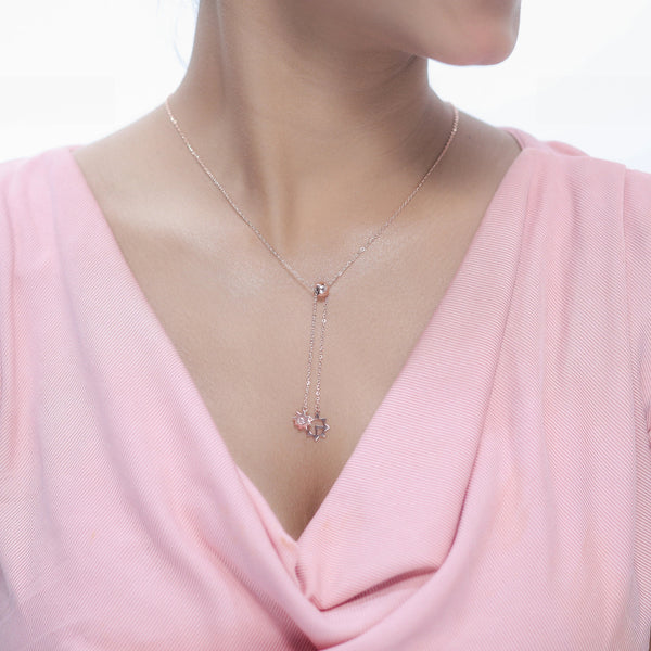 925 Silver Rosegold Celestial Duo Chain Pendant