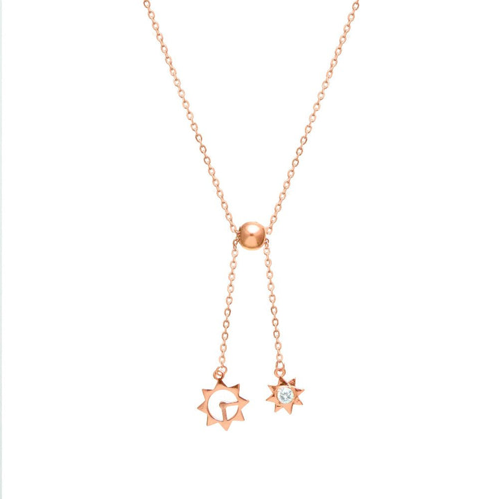 Rosegold Celestial Duo Chain Pendant - tassyasilver.com
