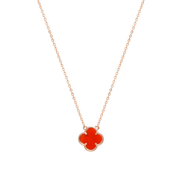 925 Silver Rosegold Crimson Clover Chain Pendant