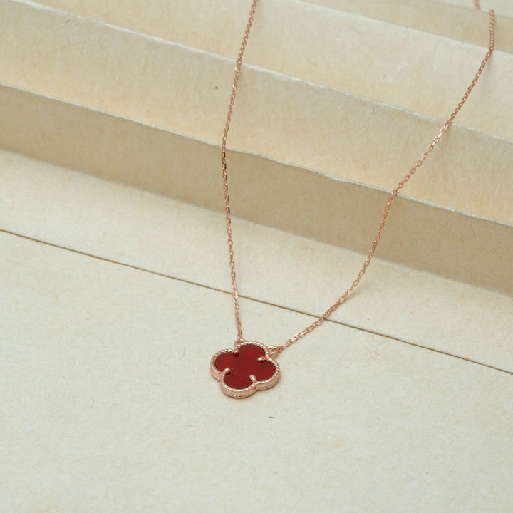 Rosegold Crimson Clover Chain Pendant - tassyasilver.com