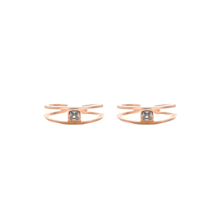 Rosegold Crystal Glow Toe Rings - tassyasilver.com