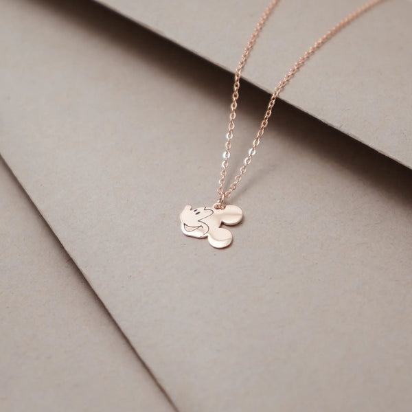 925 Silver Rosegold Iconic Mickey Chain Pendant