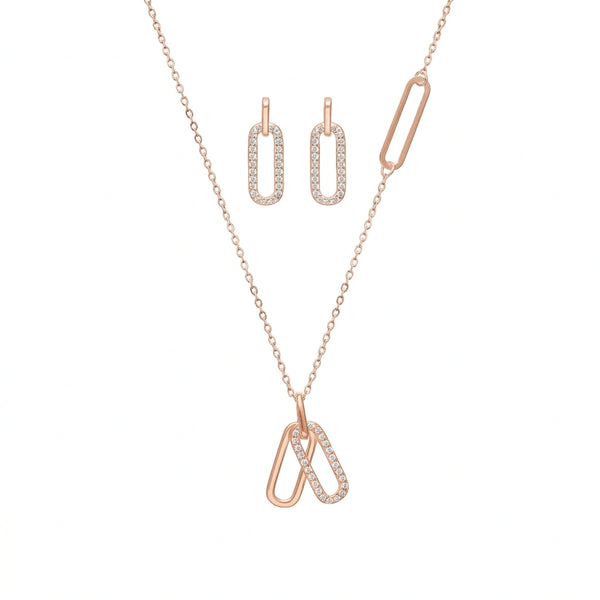 925 Silver Rose Link Elegance Set