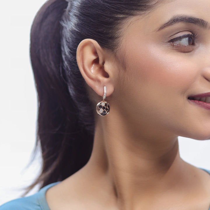 Rosy Honeycomb Grid Hoops - tassyasilver.com