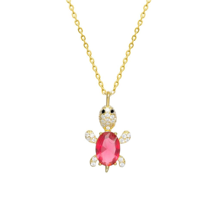 Ruby Turtle Chain Pendant - tassyasilver.com