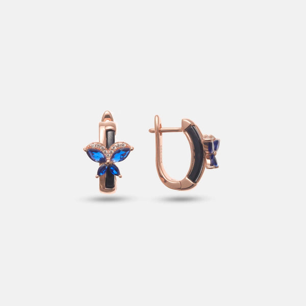 Sapphire Flutter Hoops - tassyasilver.com