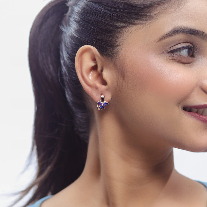 Sapphire Flutter Hoops - tassyasilver.com
