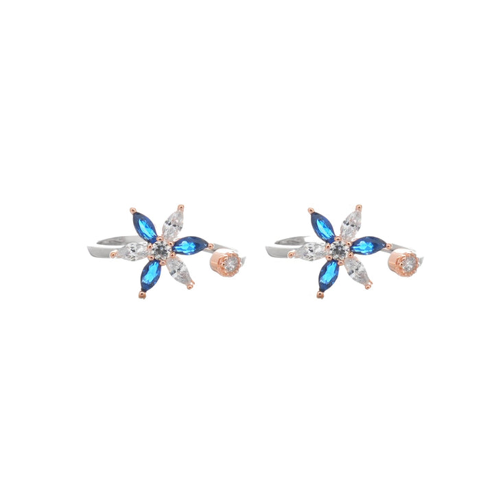 Sapphire Frost Bloom Toe Rings - tassyasilver.com
