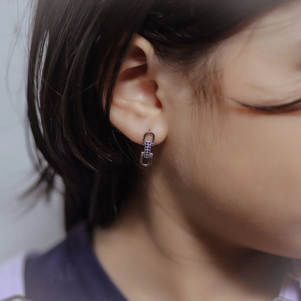 Tassya Silver Sapphire Link 925 silver stud earrings