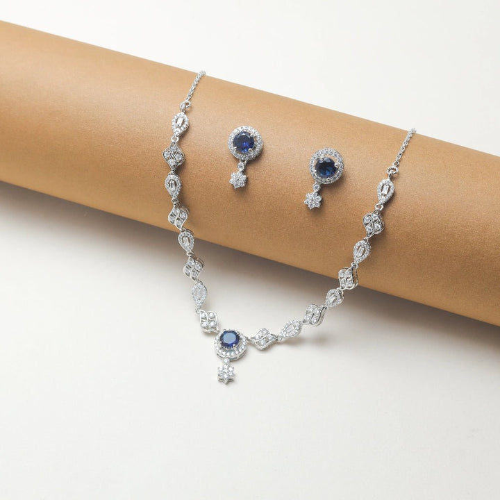 Sapphire necklace Set - tassyasilver.com