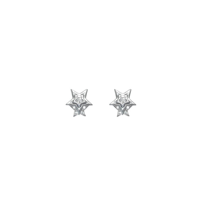 Silver 3D Star Studs - tassyasilver.com