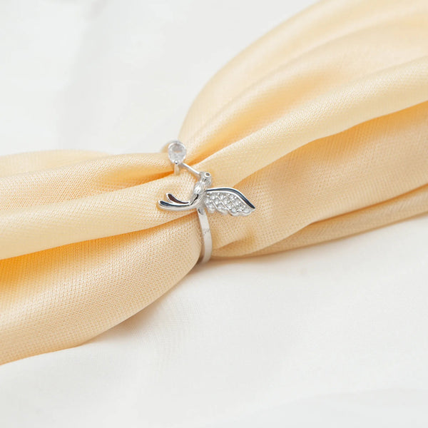 925 Silver Angel Wing Minimal Ring