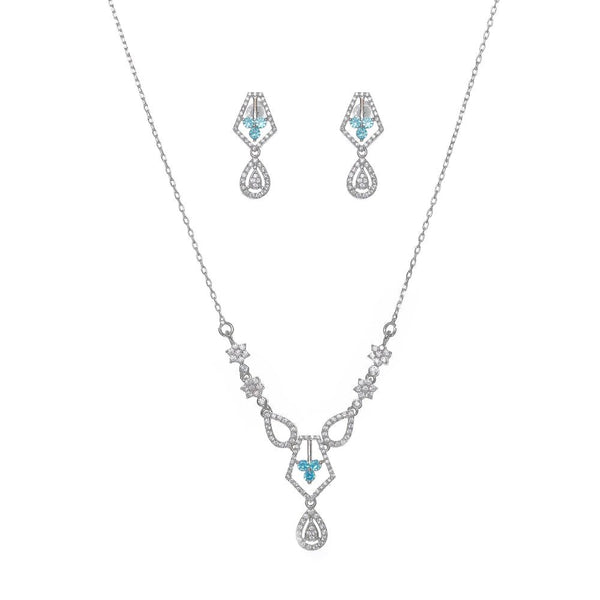 Silver Aqua Aura Necklace Set - tassyasilver.com