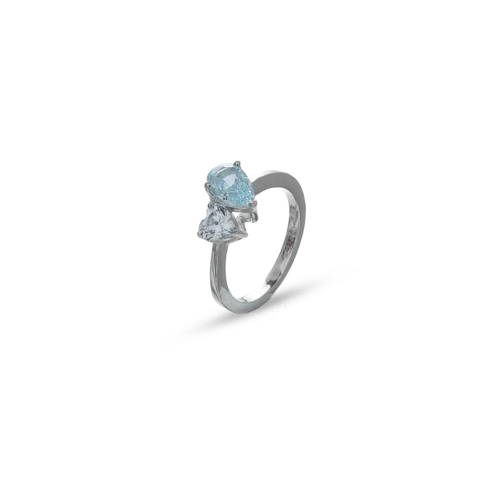 Silver Aqua Duo Ring - tassyasilver.com