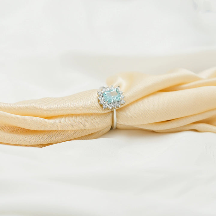 Silver Aqua Glitz Ring - tassyasilver.com