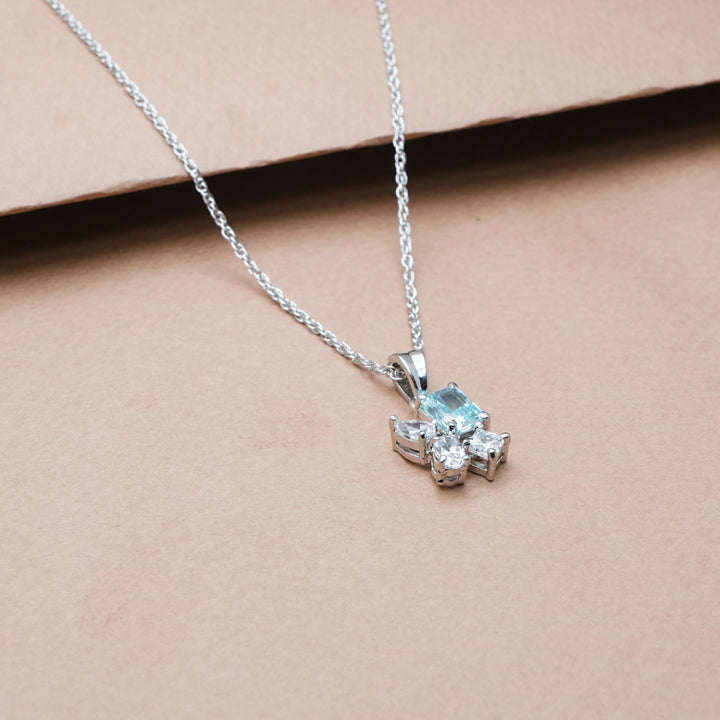 Silver Aqua Spark Chain Pendant - tassyasilver.com