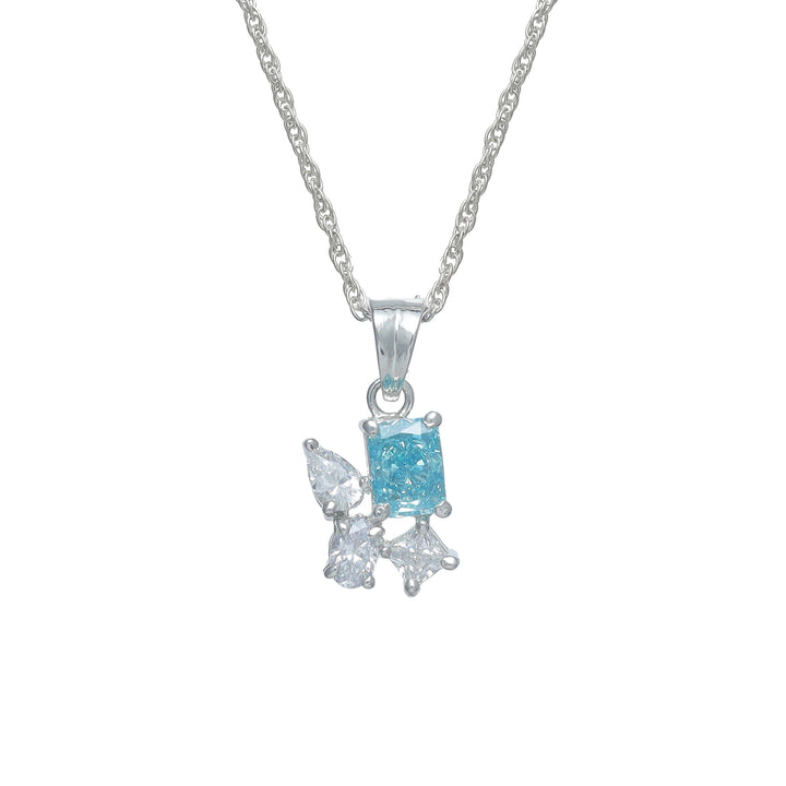 Silver Aqua Spark Chain Pendant - tassyasilver.com