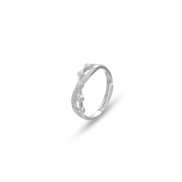 Tassya Silver Arvia Crown Ring in 925 sterling silver.