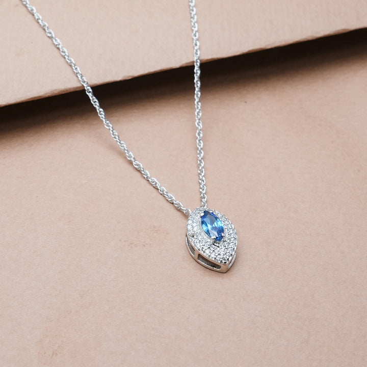 Silver Aura Marquise Chain Pendant - tassyasilver.com