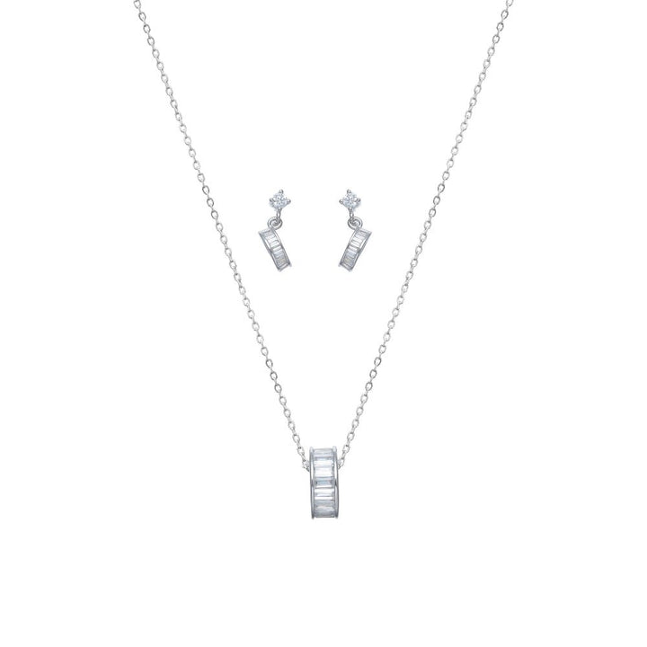 Silver Baguette Chain Pendant Top - tassyasilver.com