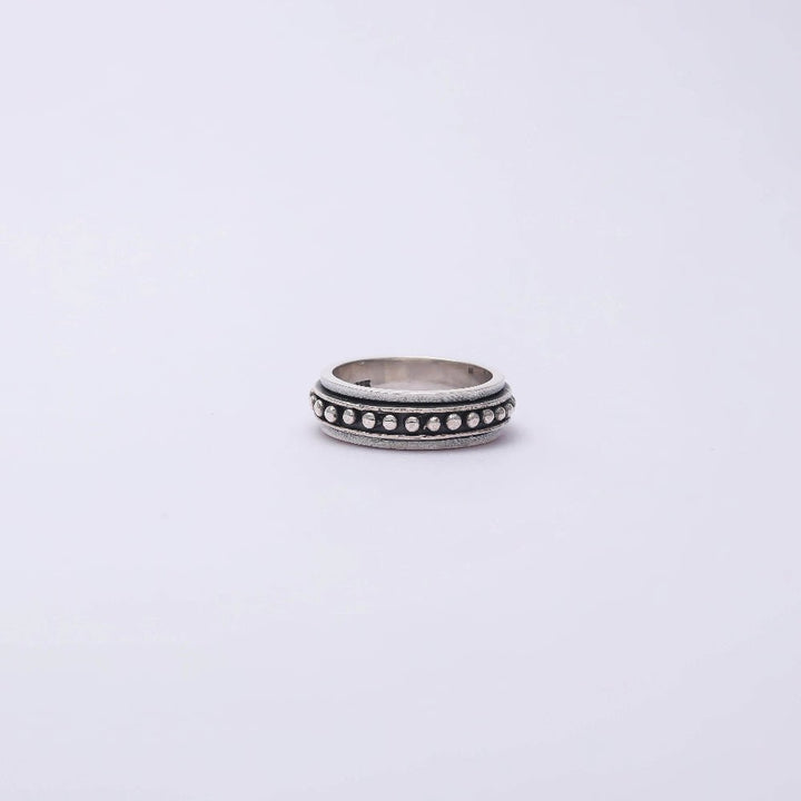 Silver Bead Design Band Ring - tassyasilver.com