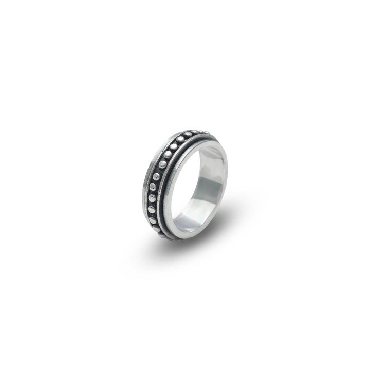 Silver Bead Design Band Ring - tassyasilver.com