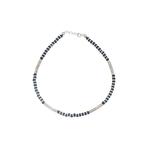Silver Black and White Beauty Anklet - tassyasilver.com