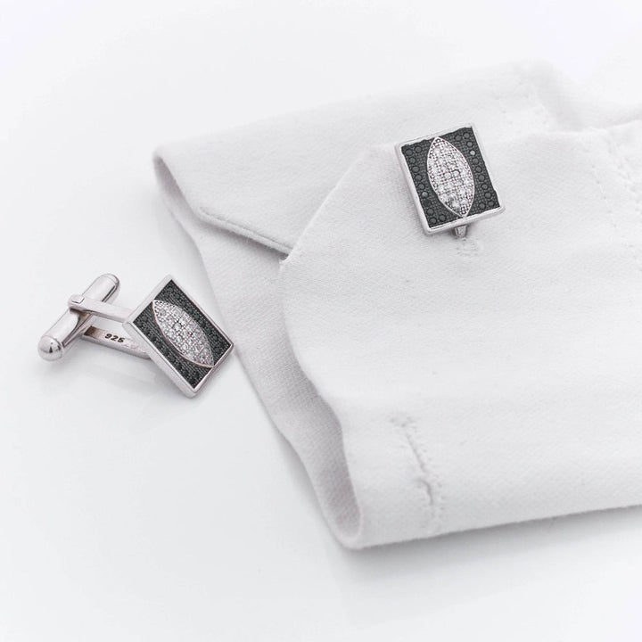 Silver Black & White Statement Cufflinks - tassyasilver.com