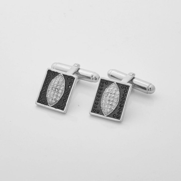 Silver Black & White Statement Cufflinks - tassyasilver.com