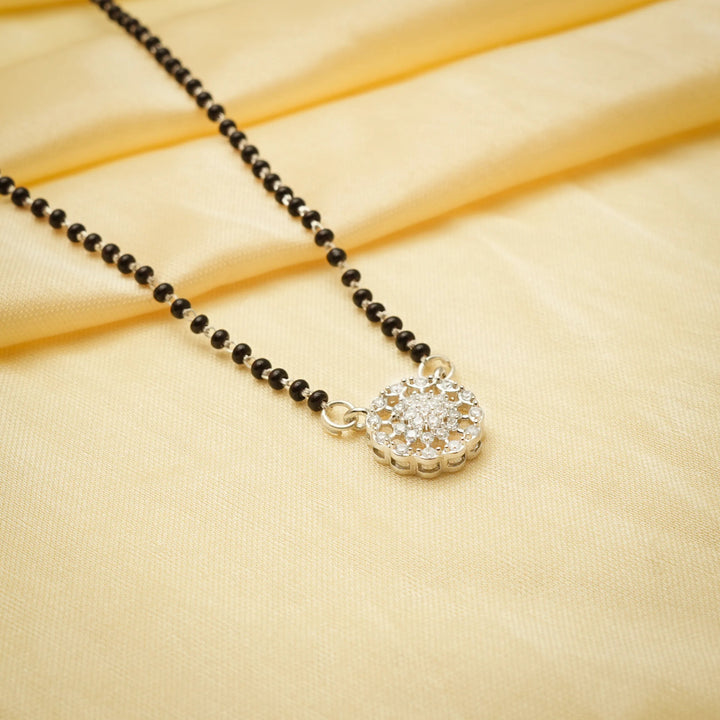 Silver Bloom Cluster Mangalsutra - tassyasilver.com