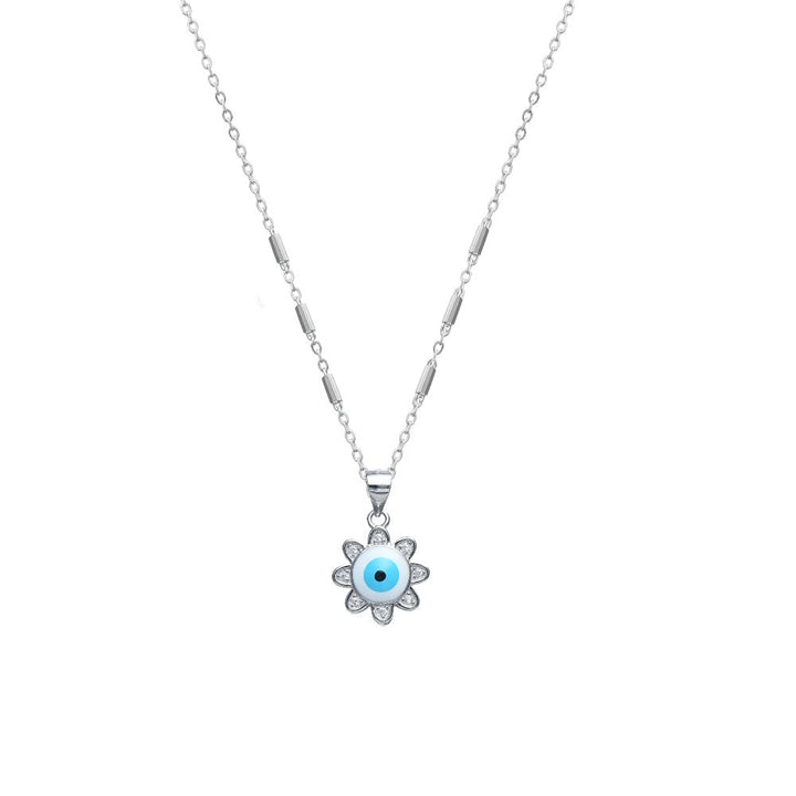 Tassya Silver silver Bloom Evil Eye chain pendant in 925 sterling silver
