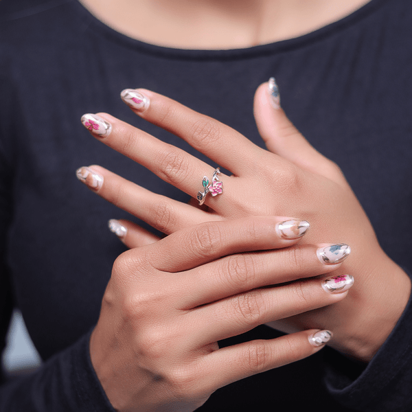 925 Silver Blossom Branch Ring