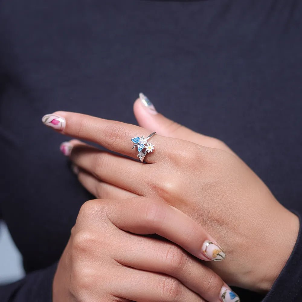 Silver Blossom Flight Ring - tassyasilver.com