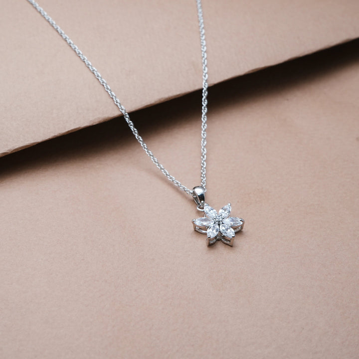 Silver Blossom Sparkle Chain pendant - tassyasilver.com