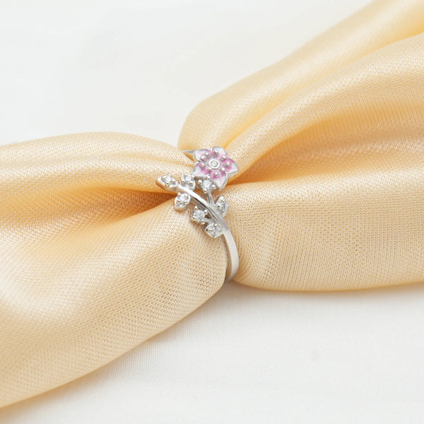 925 Silver Blossom Vine Floral Ring