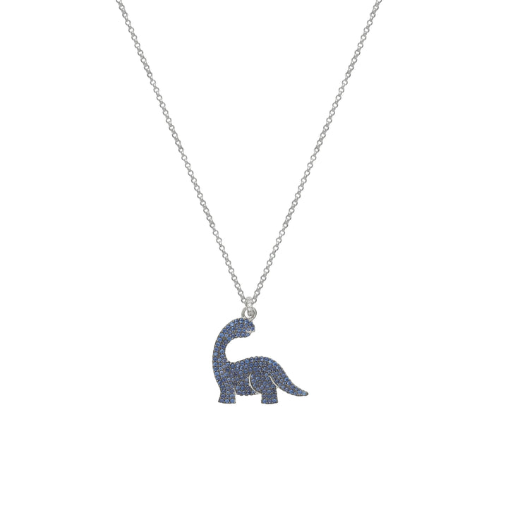 Silver Blue Dino Spark Chain Pendant - tassyasilver.com